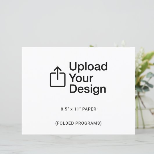 8,5-inch x 11-inch flatsheet - Gevouwen programma' (Staand voorkant)
