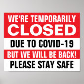 8,5-inch X 11-inch rood, tijdelijk gesloten papier Poster (Voorkant)