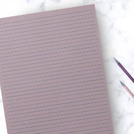 8,5-inch x 11-inch Rustic Mauve Blue Lines College Notitieblok