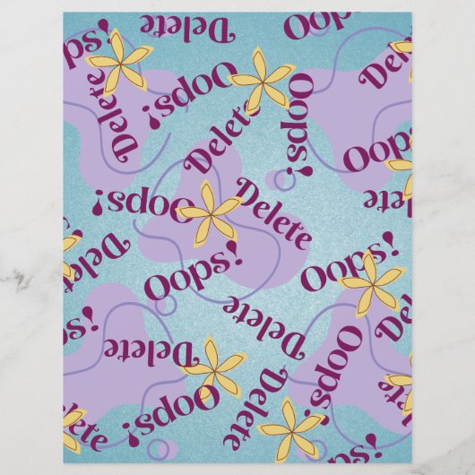 8,5-inch x 11-inch vellen papier Briefpapier OPS!  (Achterkant)