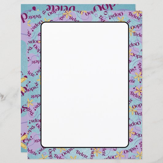 8,5-inch x 11-inch vellen papier Briefpapier OPS!  (Voorkant / Achterkant)