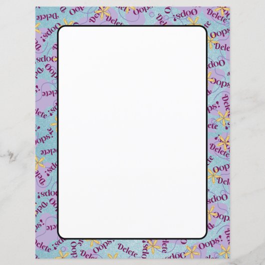 8,5-inch x 11-inch vellen papier Briefpapier OPS!  (Voorkant)