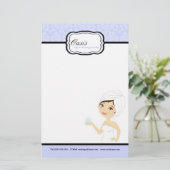 8,5-inch x 5,5-inch Briefpapier vellen - Blue Dama (Staand voorkant)