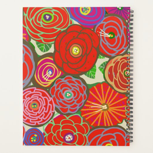 8,5" x 11" Planner met Rode Bloemen (Achterkant)