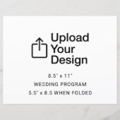 8,5" x 11" vlak blad - gevouwen huwelijksprogramma (Voorkant)