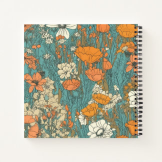 8.5"x 8.5"Hardcover Notitieboek: Bloeiende Bloemen Notitieboek