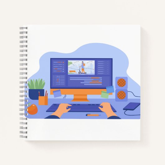 8,5" x 8,5" spiraal notebook notitieboek (Voorkant)
