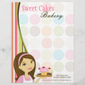8.5x11 Bakkerij Brunette Baker Cup Cakes Letter He Briefhoofd (Voorkant)