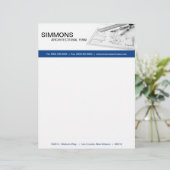 8.5x11 Blauw Architectonisch Blauw Print Letter He Persoonlijk Briefhoofd (Staand voorkant)