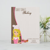 8,5x11 Blonde Baker Pink Brow Cup Caketkop Briefhoofd (Staand voorkant)