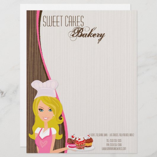 8,5x11 Blonde Baker Pink Brow Cup Caketkop Briefhoofd (Voorkant / Achterkant)