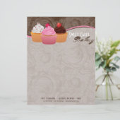 8.5x11 Cakes Bakery Sweet Tres Letter Head Briefhoofd Sjabloon (Staand voorkant)