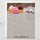 8.5x11 Cakes Bakery Sweet Tres Letter Head Briefhoofd Sjabloon (Voorkant / Achterkant)