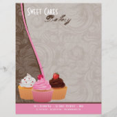 8.5x11 Cup Cakes Bakkerij Sweet Treats Letter Head Briefhoofd Sjabloon (Voorkant)