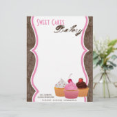 8.5x11 Cup Cakes Bakkerij Sweet Treats Letter Head Custom Briefhoofd (Staand voorkant)