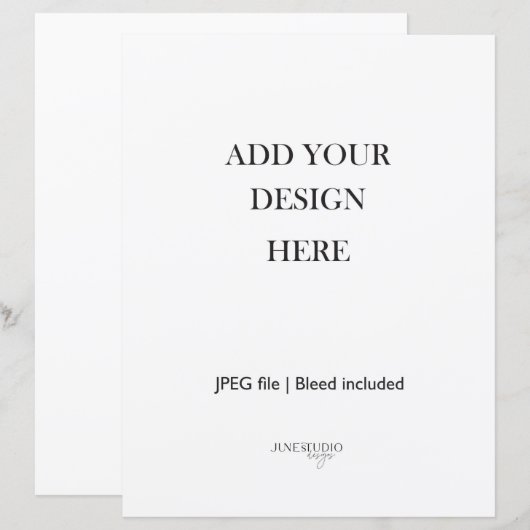 8,5x11" Kaartmateriaal 110 lb Volledige pagina (Voorkant / Achterkant)