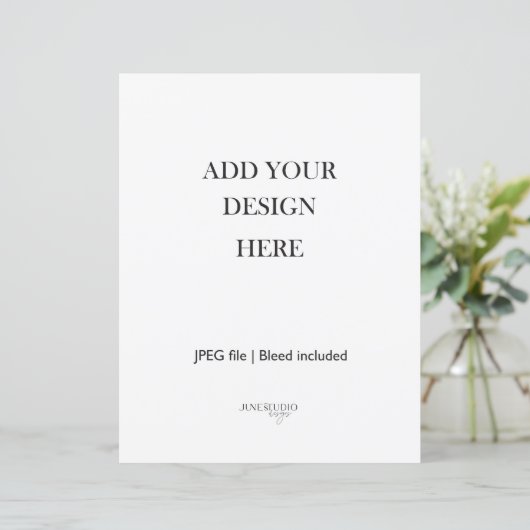 8,5x11" Kaartmateriaal 110 lb Volledige pagina (Staand voorkant)