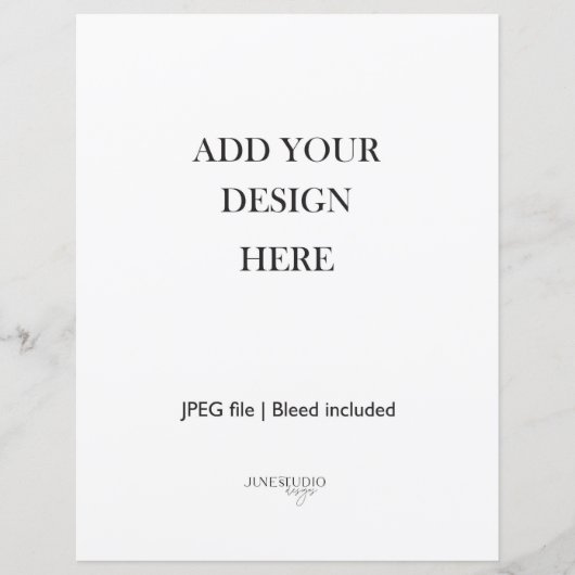 8,5x11" Kaartmateriaal 110 lb Volledige pagina (Voorkant)