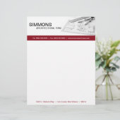 8.5x11 Red Architectural Blue Print Letter Head Persoonlijk Briefhoofd (Staand voorkant)