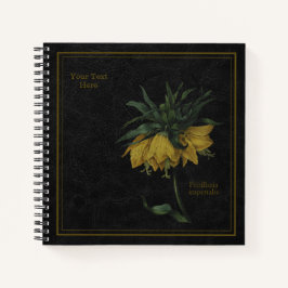 8,5x8,5" Fritillaria Imperialis Black Notebook Notitieboek