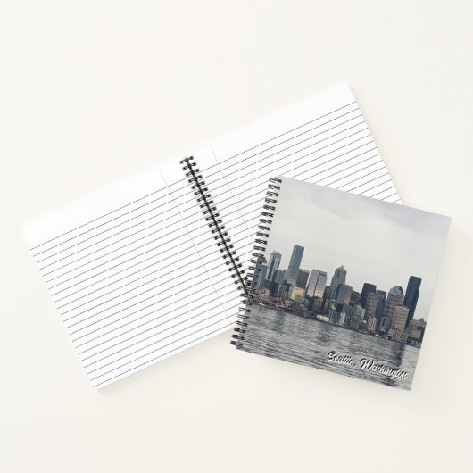 8.5X8.5 Spiral Notitieboek - skyline van Seattle,  (Binnen)