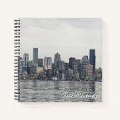 8.5X8.5 Spiral Notitieboek - skyline van Seattle,  (Voorkant)