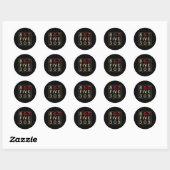8 67 Vijf 309 Grappig Zes Zeven Ronde Sticker (Vel)