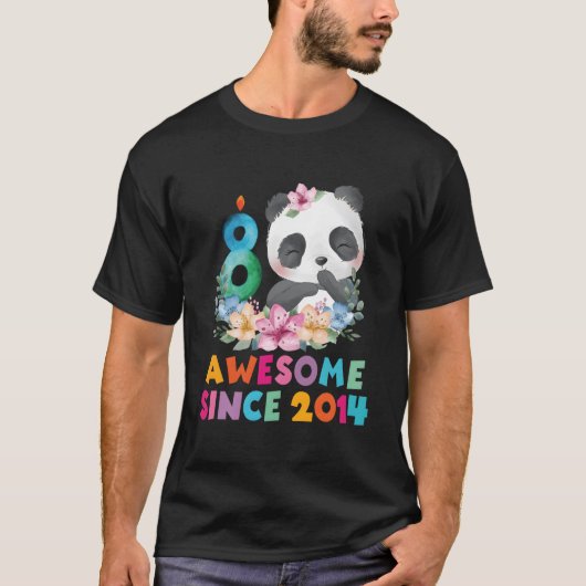 8 8e Panda Eenhoorn Py T-shirt (Voorkant)