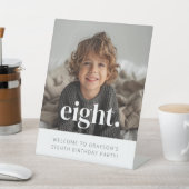 8 - 8e verjaardag Foto Welkom Teken Reclamebord Met Voetstuk (Insitu)