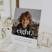 8 - 8e verjaardag Foto Welkom Teken Reclamebord Met Voetstuk