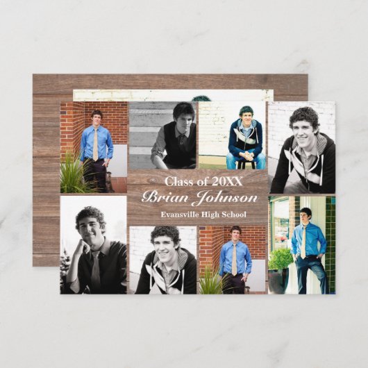 8/9 Fotohout - 3x5 Afstuderen Aankondiging (Voorkant / Achterkant)