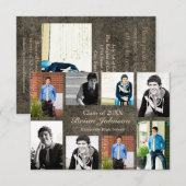 8/9 Foto's Afstuderen Aankondiging - 3x5 Leder (Voorkant / Achterkant)