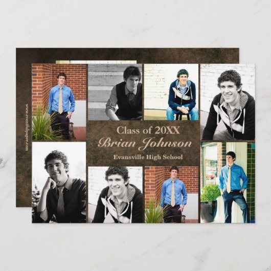 8/9 Foto's Leder - Aankondiging van Afstuderen (Voorkant / Achterkant)