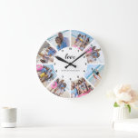 8 Aangepast fotocollage Grote Klok<br><div class="desc">8 Fotocollage Gepersonaliseerde Sjabloon wandklok .. gewoon uw eigen foto's en tekst toevoegen aan deze geweldige wandklok .. gemakkelijk te personaliseren .. aanpasbare fotosjabloonklok van Ricaso - perfecte cadeau-ideeën - voeg uw familienaam of andere tekst toe. een geweldig oprechte aandenken voor jezelf of anderen. Geef het geschenk van een herinnering...</div>