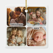 8 Aangepaste foto's Keepsake Kerstmis Keramisch Ornament (Achterkant)
