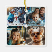 8 Aangepaste foto's Keepsake Kerstmis Keramisch Ornament (Voorkant)