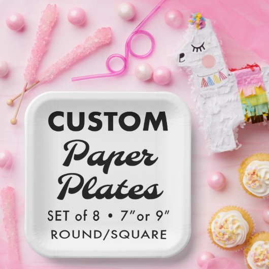 8 Aangepaste Gepersonaliseerde BBQ 9" Vierkant Pap Papieren Bordje (Feest)