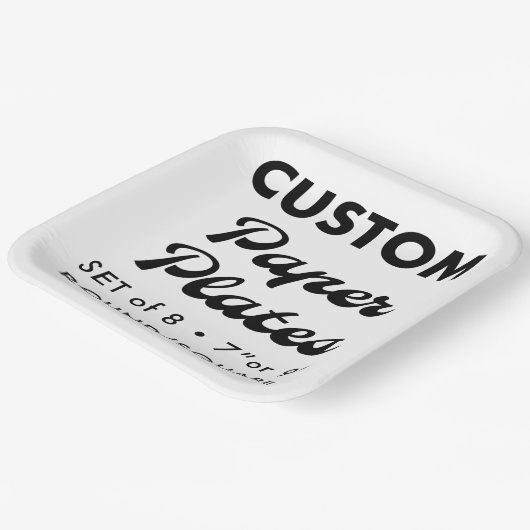 8 Aangepaste Gepersonaliseerde BBQ 9" Vierkant Pap Papieren Bordje (Gebogen)