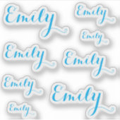 8 Aangepaste naam woord, 4-5 letters Elegant Schri Sticker (Voorkant)