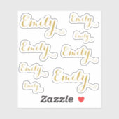 8 Aangepaste naam woord, 4-5 letters Elegant Schri Sticker (Vel)