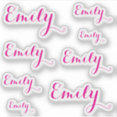 8 Aangepaste naam woord, 4-5 letters Elegant Schri Sticker (Voorkant)