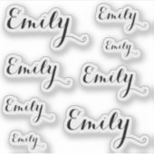 8 Aangepaste naam woord, 4-5 letters Elegant Schri Sticker (Voorkant)