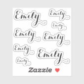 8 Aangepaste naam woord, 4-5 letters Elegant Schri Sticker (Vel)