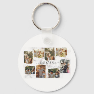 8 Acht foto Moderne Elegant Collage Sleutelhanger