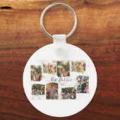 8 Acht foto Moderne Elegant Collage Sleutelhanger (Voorkant)