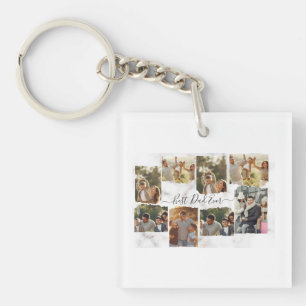 8 Acht foto Moderne Elegant Collage Sleutelhanger