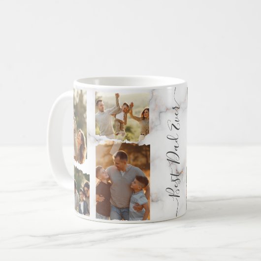 8 Acht foto's Moderne Elegant Collage Family Love  Koffiemok (Voorkant links)