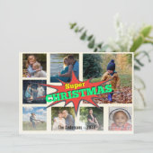 8 Afbeelding Familiefoto ✨ Collage Christmas Feestdagenkaart (Staand voorkant)