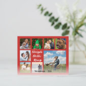 8 Afbeelding Familiefoto ✨ Collage Christmas hoho Feestdagenkaart (Staand voorkant)