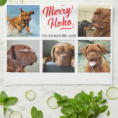 8 Afbeelding Familiefoto ✨ Kerstcollage Custom Theedoek (Gevouwen)